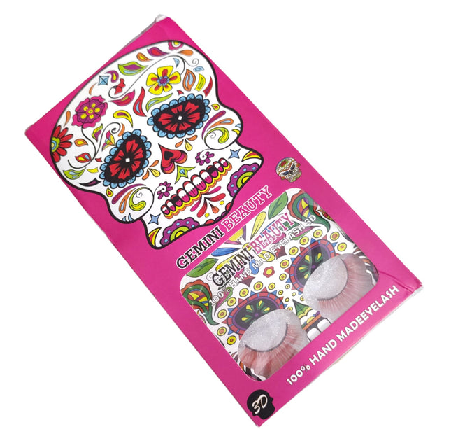 12 PESTAÑAS POSTIZAS CALAVERA A $9.9 C/U