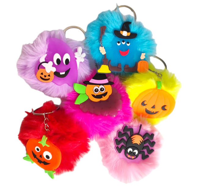 12 Llaveros Pompom Halloween $5.71 c/u