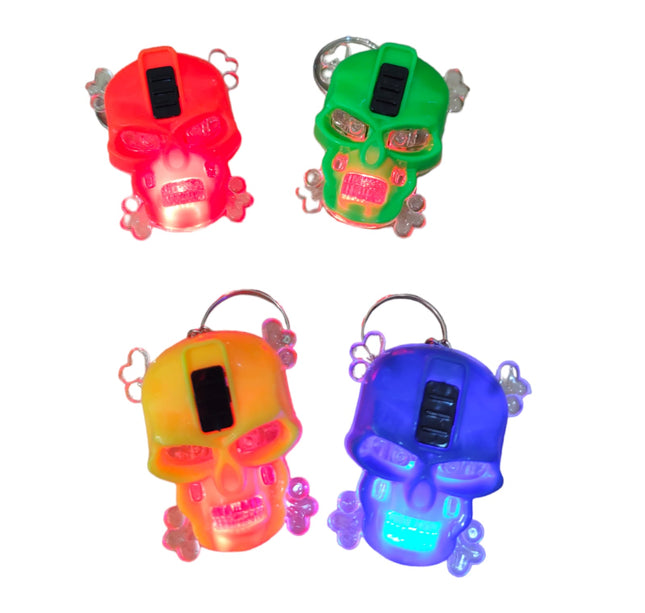 48 Llaveros calavera Halloween con Luz $3.37 c/u
