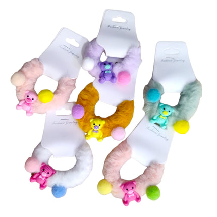 12 Ligas scrunchies ositos u conejitos $5.44 c/u