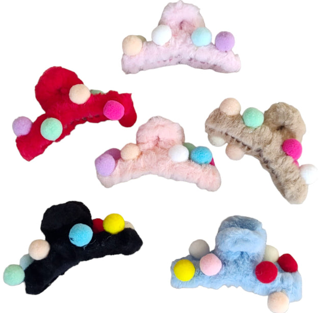 12 Pinzas bolitas peluche $12.92 c/u