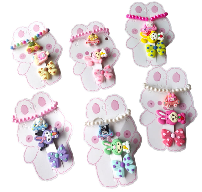 12 Sets Pulseras Con Pinzas Amigos Kitty $5.58 c/u