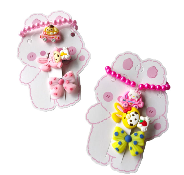 12 Sets Pulseras Con Pinzas Amigos Kitty $5.58 c/u