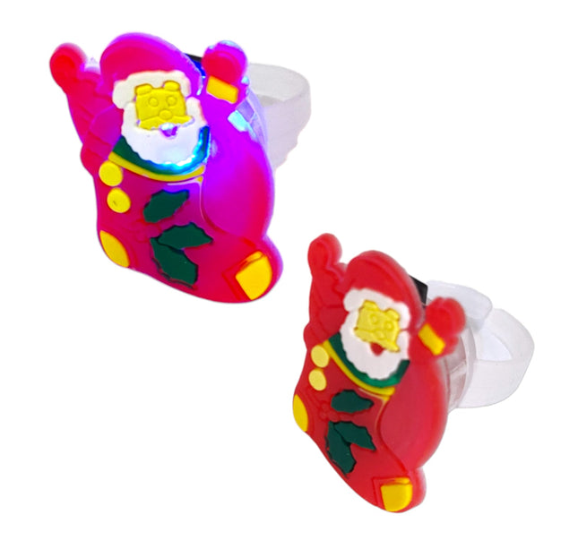 50 Anillos con Luz Feliz Navidad $2.5 c/u