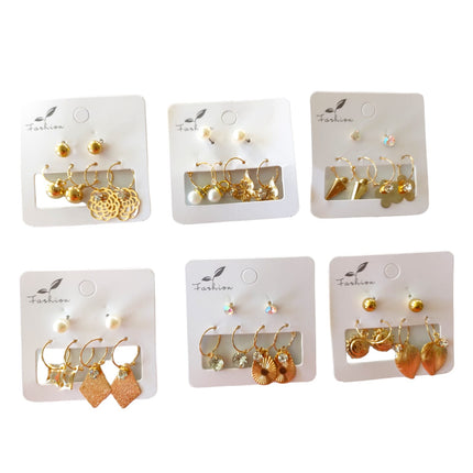 12 Sets 3 Aretes Dorados $5.85 c/u