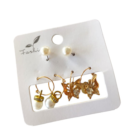 12 Sets 3 Aretes Dorados $5.85 c/u