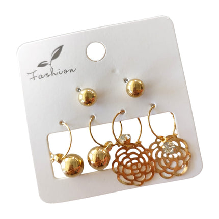 12 Sets 3 Aretes Dorados $5.85 c/u