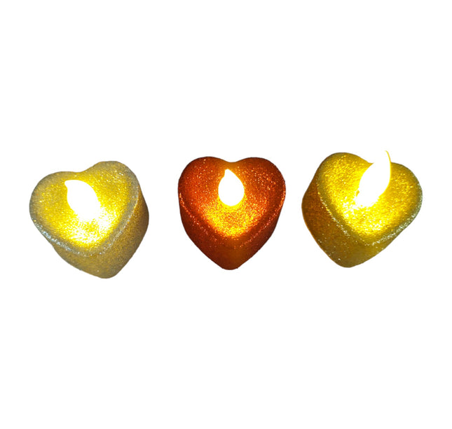 24 Velitas Corazón Brillantina $6.5 c/u