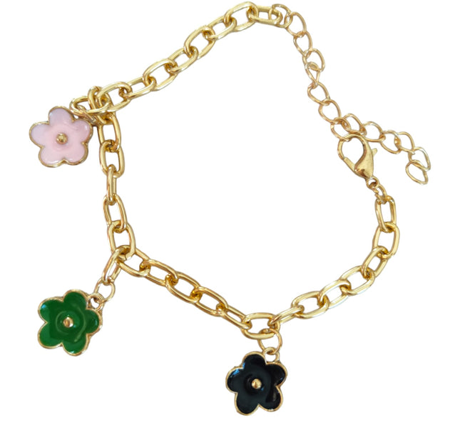 12 Pulseras Dorada Con Dije Hermosos $5.85 c/u