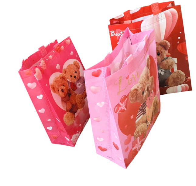 12 Bolsas Reutilizables Amor Ositos $8.2 C/U