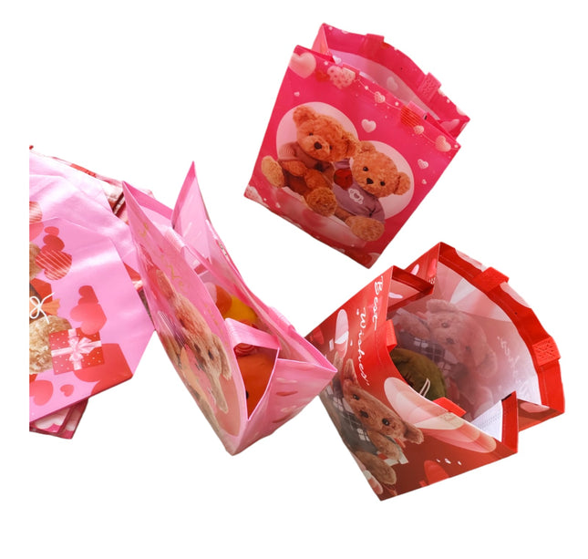 12 Bolsas Reutilizables Amor Ositos $8.2 C/U