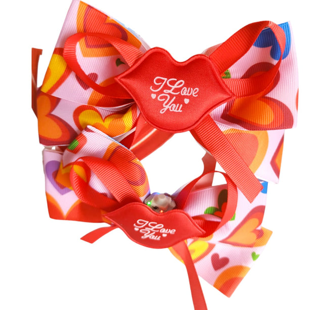 12 Moños Corazones con Luz $11 C/U