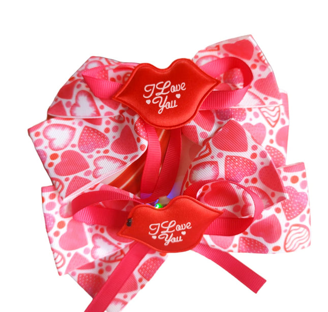 12 Moños Corazones con Luz $11 C/U
