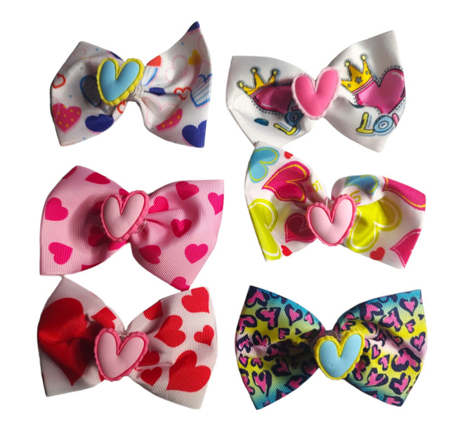 12 Moños Con Luz Corazones D $9.75 c/u