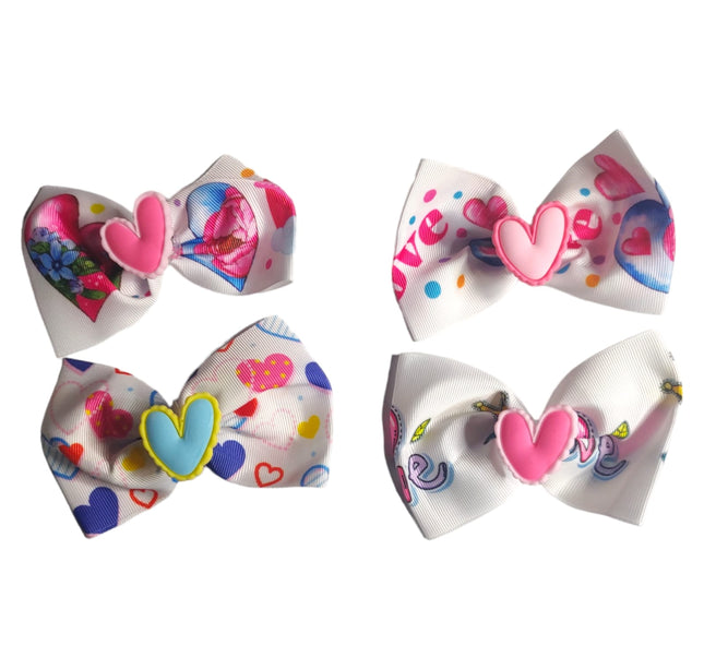 12 Moños Con Luz Corazones D $9.75 c/u