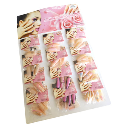 12 Sets Uñas Postizas Fashion $7.15 c/u