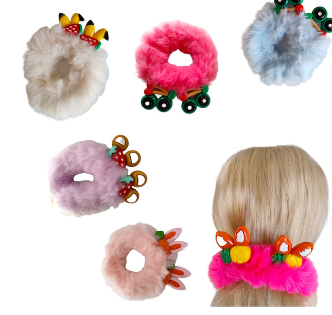 12 Scrunchies Orejitas Y Frutas $6.50 c/u