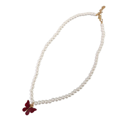 12 Collares con perlas mariposa $9.6 c/u