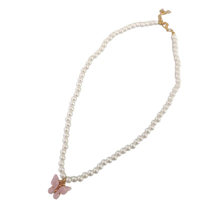 12 Collares con perlas mariposa $9.6 c/u