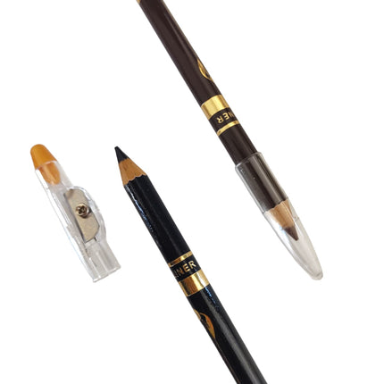 12 Lapices Delineadores Negro Y Color $6 c/u