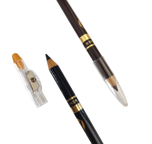 12 Lapices Delineadores Negro Y Color $6 c/u