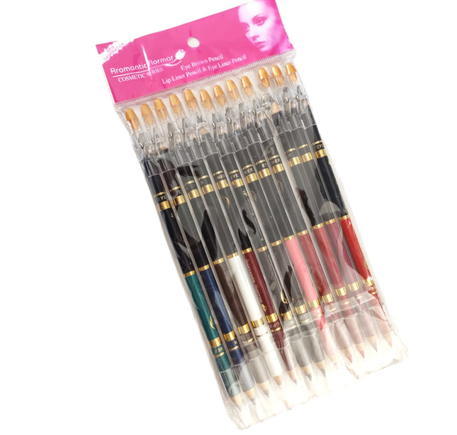 12 Lapices Delineadores Negro Y Color $6 c/u
