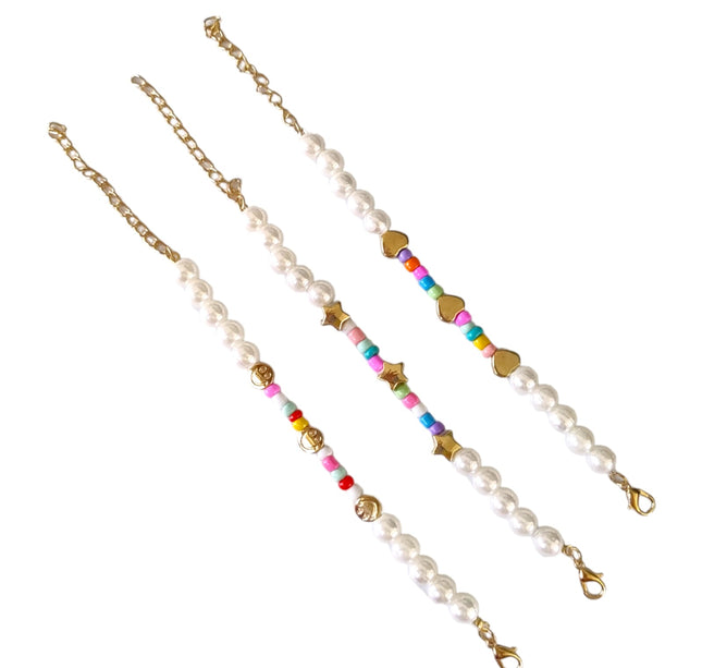 12 Pulseras Perlitas Diseño $6.50 c/u