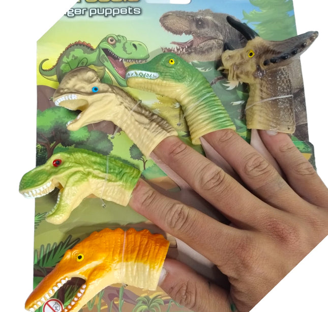 Sets 5 Títeres para Dedos Dinosaurio