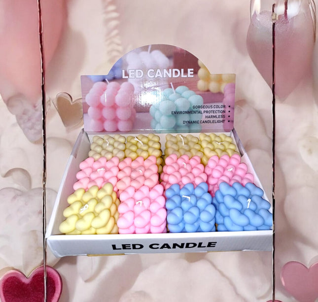 12 Velas de Corazones con Luz $17.9 c/u