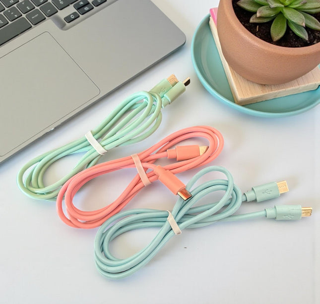 6 Cable para Cargador Tipo C Colores $15 c/u