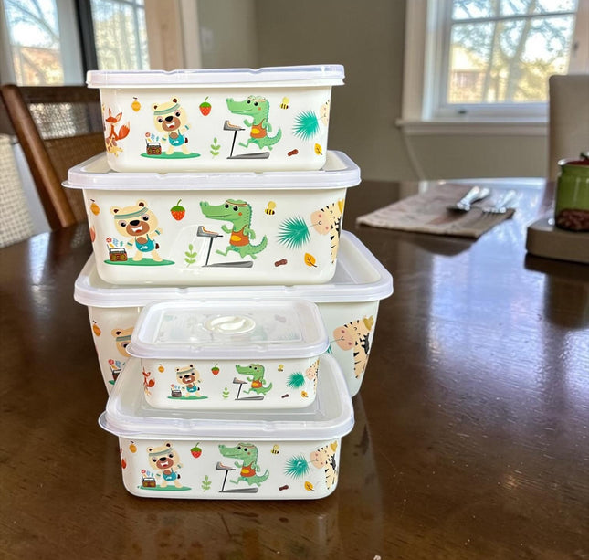 Sets de 5 Toppers Recatgulares con Estampado Animalitos