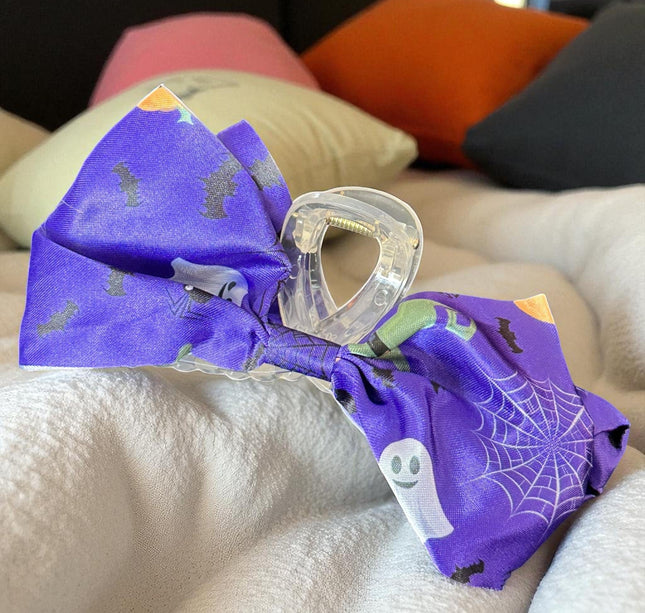 12 Pinzas Moños Halloween Estampados $8 c/u