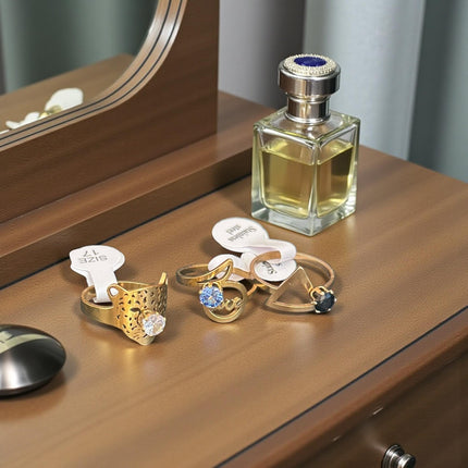 100 Anillos Acero Inoxidable con Pedreria $6.9 c/u