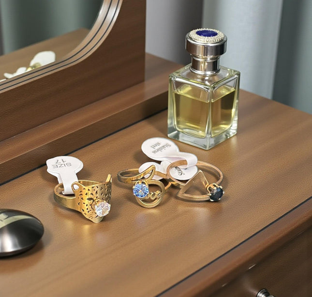 100 Anillos Acero Inoxidable con Pedreria $6.9 c/u