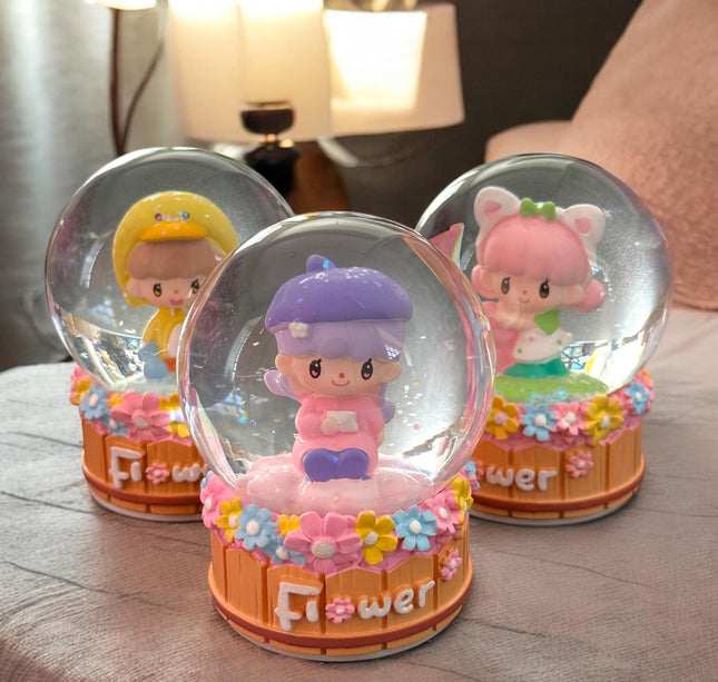 Bola de Cristal Flores con Luz