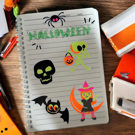 12 Stickers Halloween Fluorecentes $10 c/u