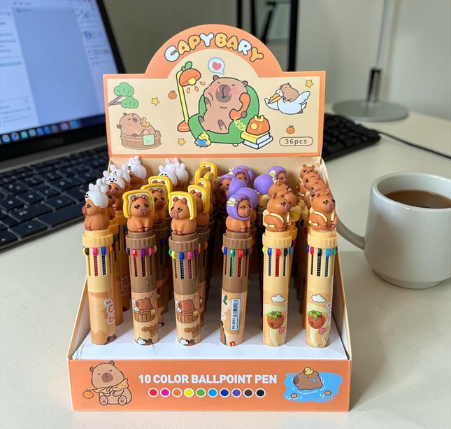36 Lapiceros Capibara Multitinta Figura 3D $8.5 c/u