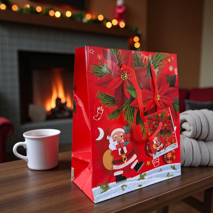 12 Bolsas Regalo Navidad 15X12X6 cm $3.45 c/u