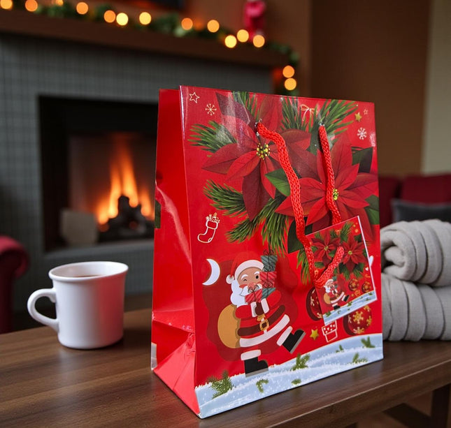 12 Bolsas Regalo Navidad 15X12X6 cm $3.45 c/u