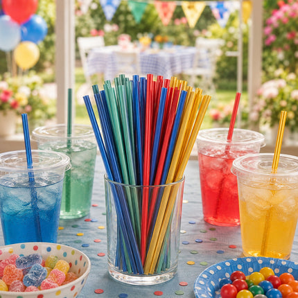 Exclusivo Tienda en linea 💥💎5 Bolsa con 25 Popotes Metalicos para Fiesta $10 c/bolsa