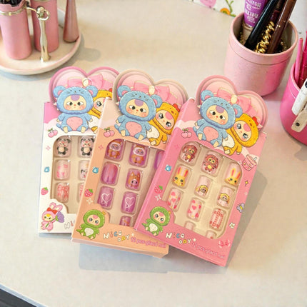 12 Sets de Uñas Infantiles Animalitos Disfraz $5.9 c/u