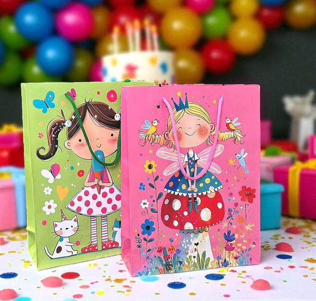 12 Bolsas  de Regalo Decoradas $6.9 c/u