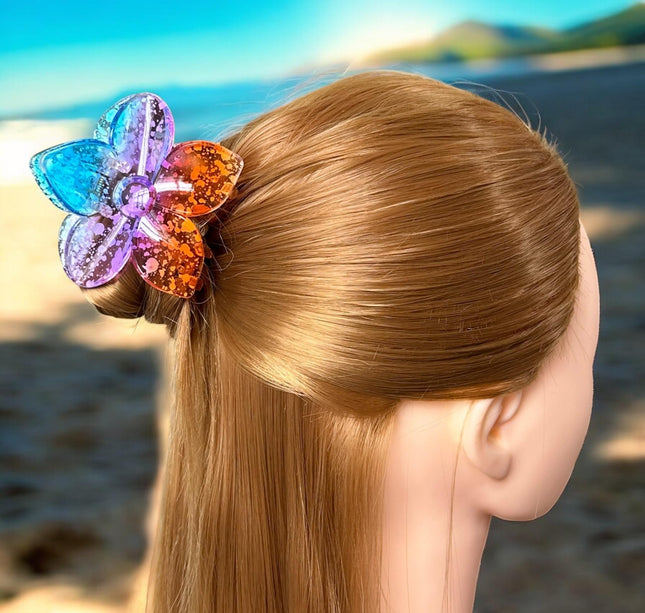 12 Pinza Flor para Cabello Colores $14 c/u