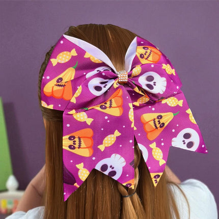 12 Moños Halloween Grandes Estampados $10 c/u