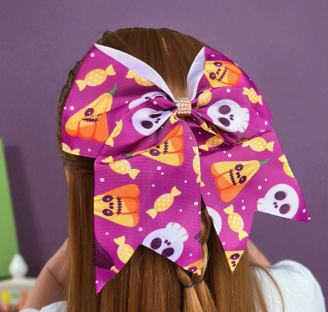 12 Moños Halloween Grandes Estampados $10 c/u