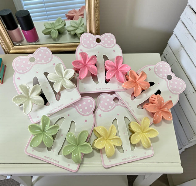 12 Par Pinzas Flor/Moño de Colores $6 c/u