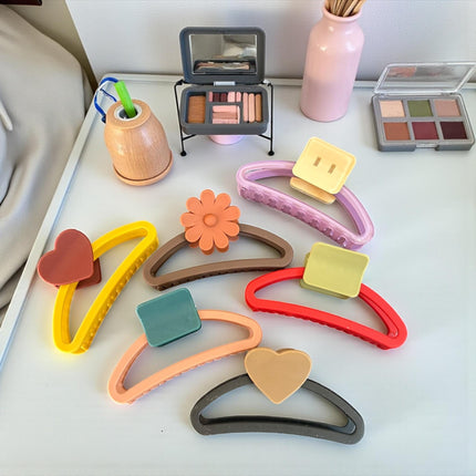 12 Pinzas Grandes Cristalinas con Figuras Colores $10.5 c/u