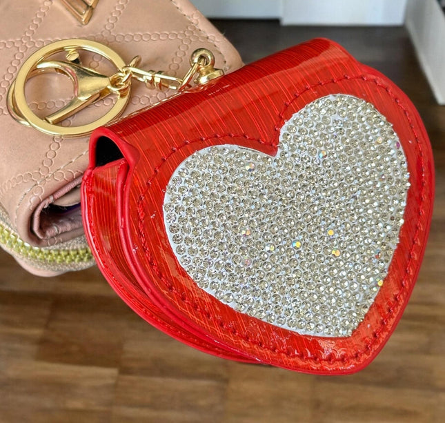 3 Monedero Corazon con Pedrería $59 c/u