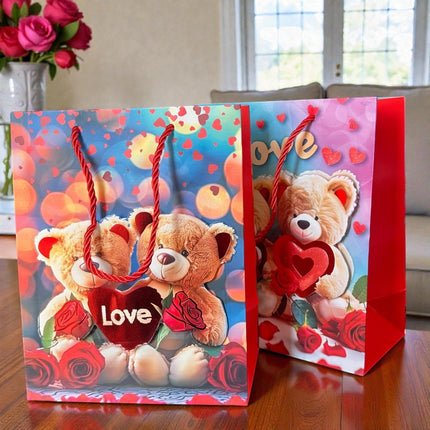 12 Bolsas para Regalo Ositos 3D "Love" $11 c/u