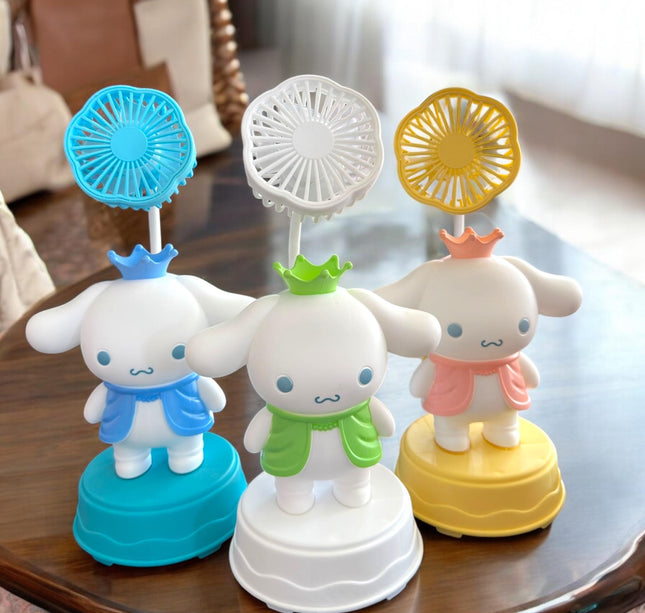 2 Ventilador Cinamorrol con Figura 3D y Sacpauntas $89 c/u